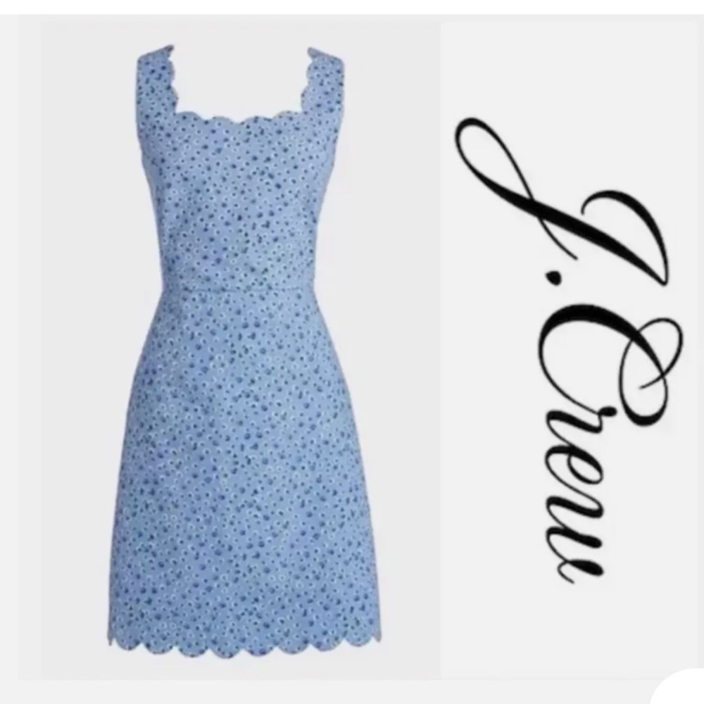 J. Crew Factory Light Blue Eyelet Mini Dress
